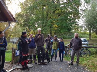 Begrung durch Rangerin Anke Ktzel, Stadt Braunschweig (Fototgraf: Kathrin Wendt, CDU-Ortsverband Wabe-Schunter, 10.10.2020)
